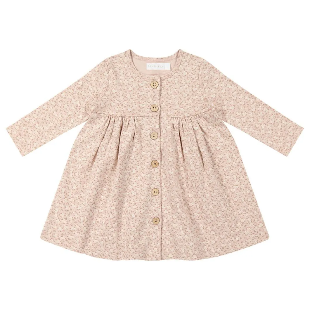 Organic Cotton Poppy Dress - Rosalie Field Rose Dust