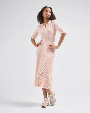 origami knit flowing long dress