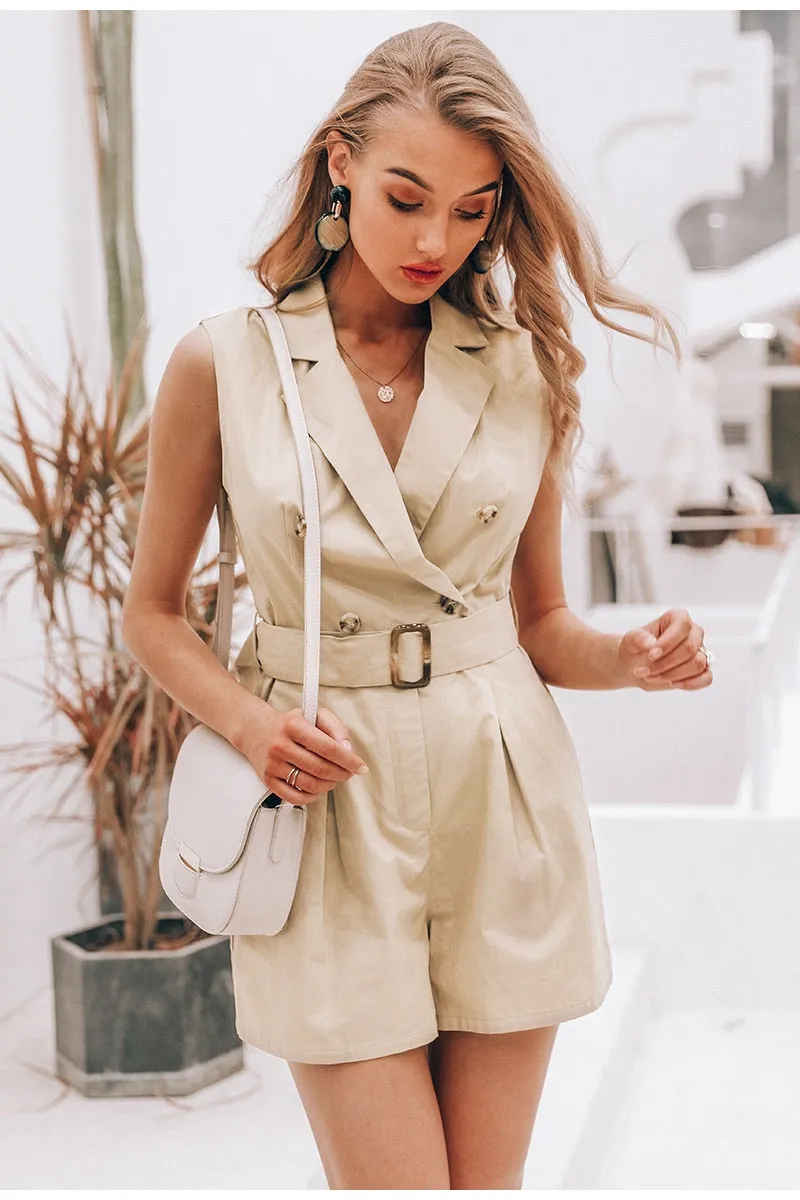 Own It Cotton Romper - Khaki