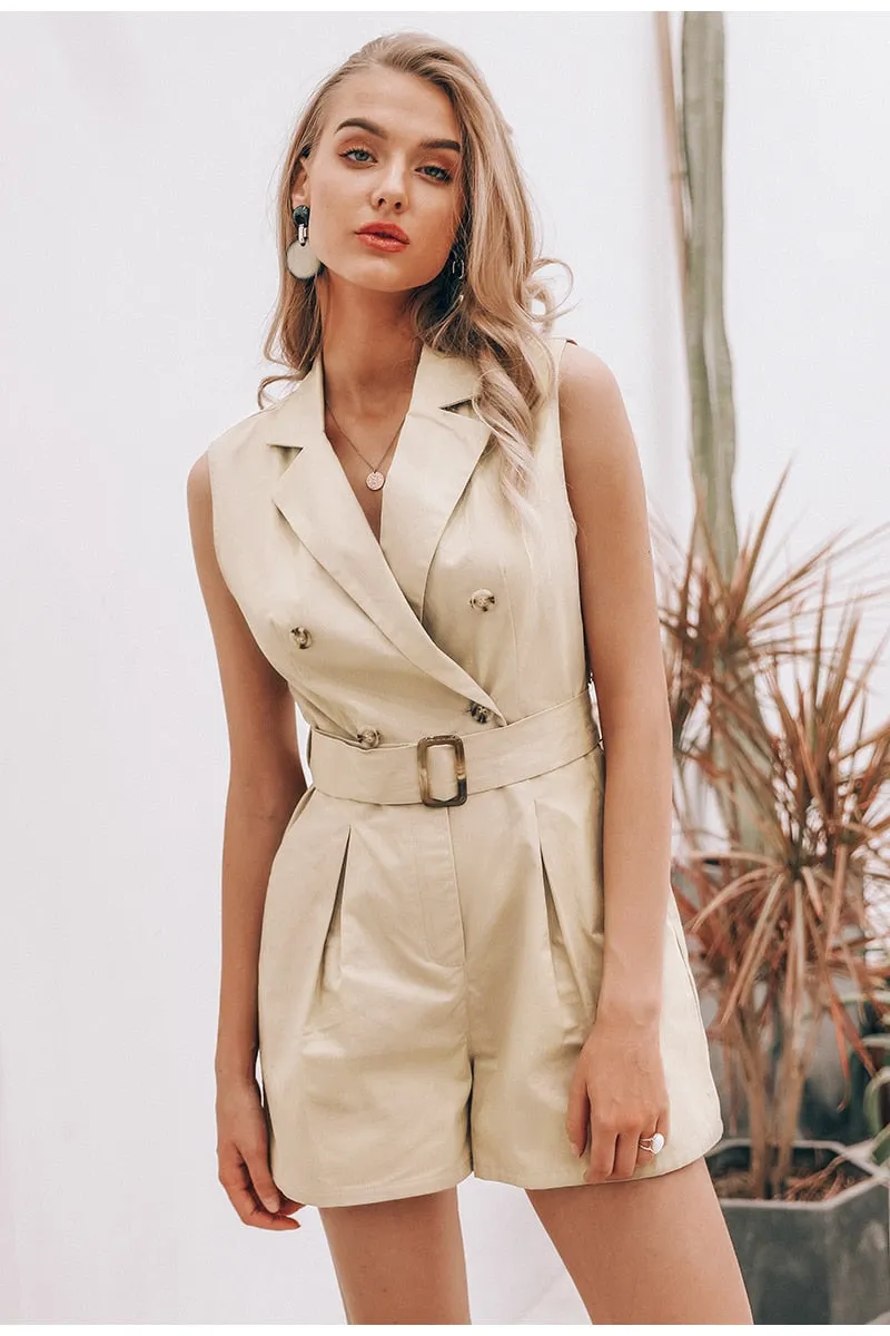 Own It Cotton Romper - Khaki