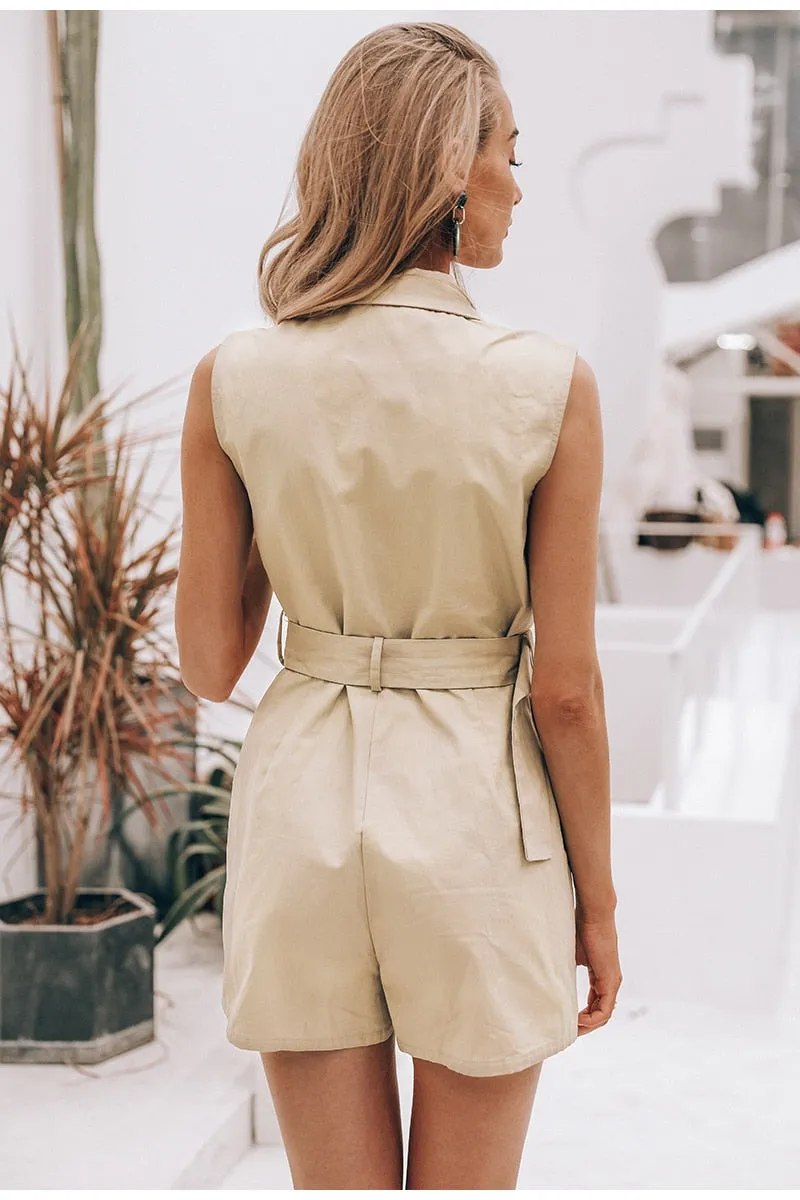 Own It Cotton Romper - Khaki