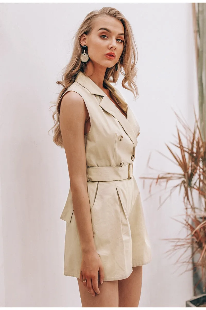 Own It Cotton Romper - Khaki