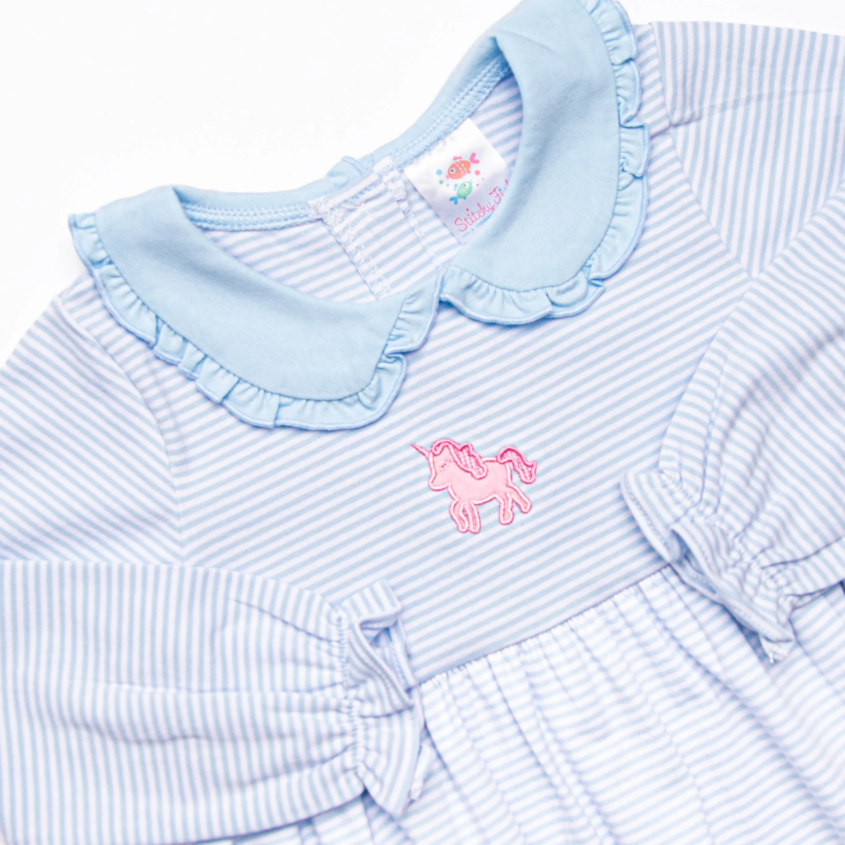 Party Pony Applique Dress, Blue