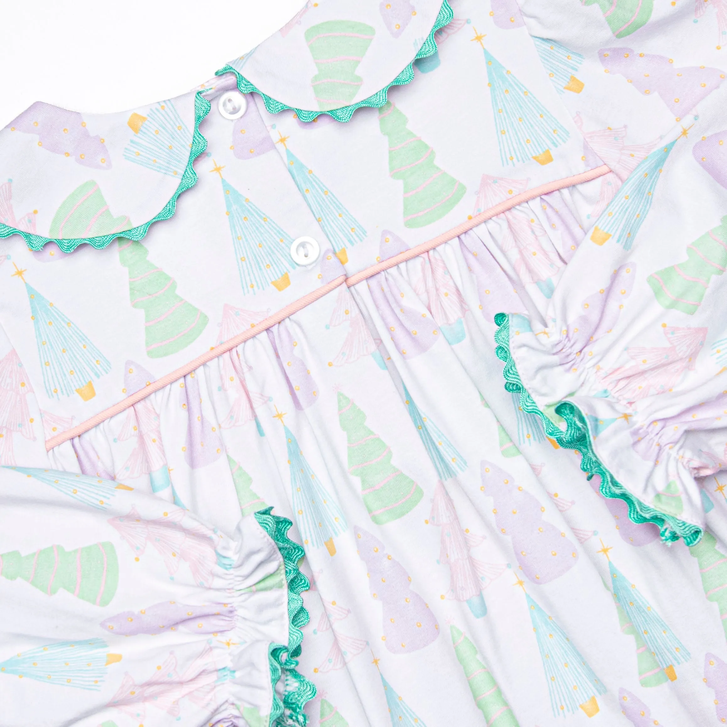Pastel Pines Smocked Dress, Pink