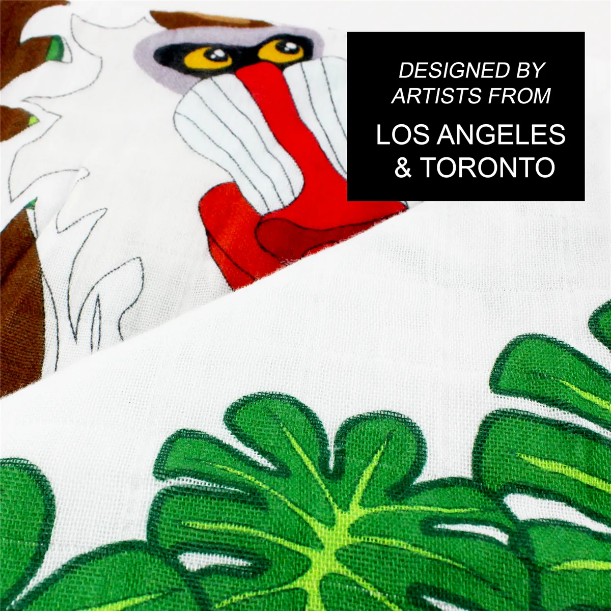 [Personalized] Endanzoo Baby Monthly Milestone Muslin Swaddle Blanket (Jungle Friends)