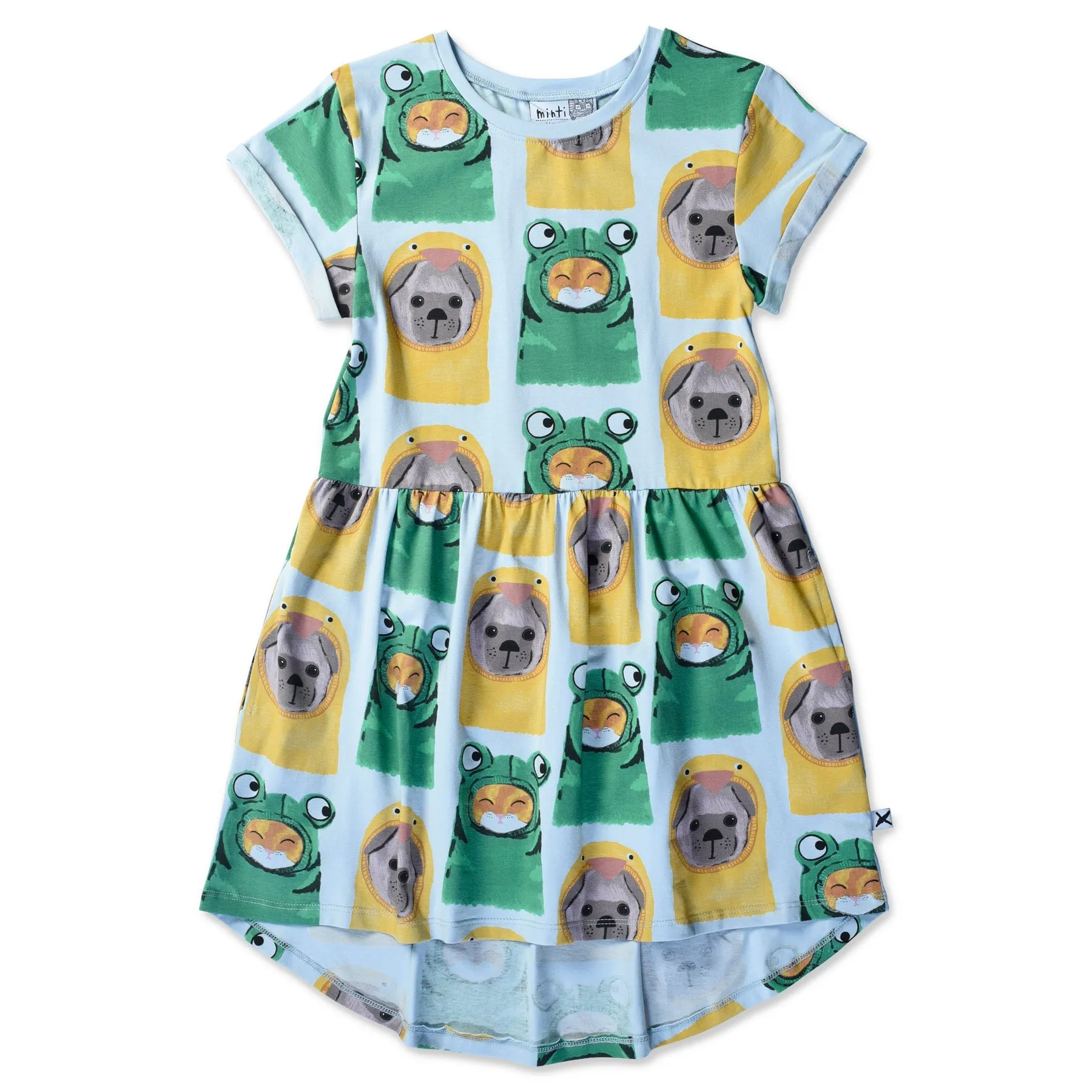 Pets In Disguise Dress - Cornflower