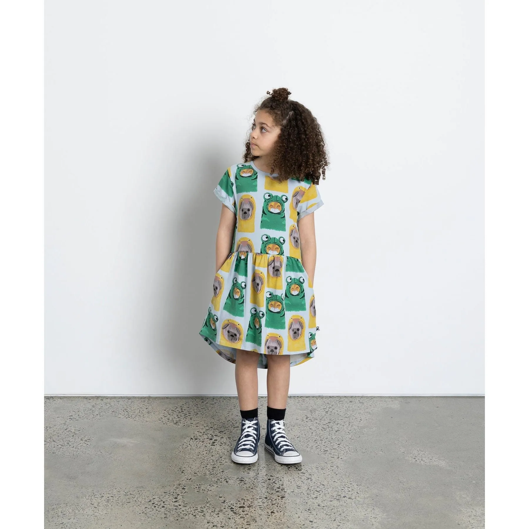 Pets In Disguise Dress - Cornflower