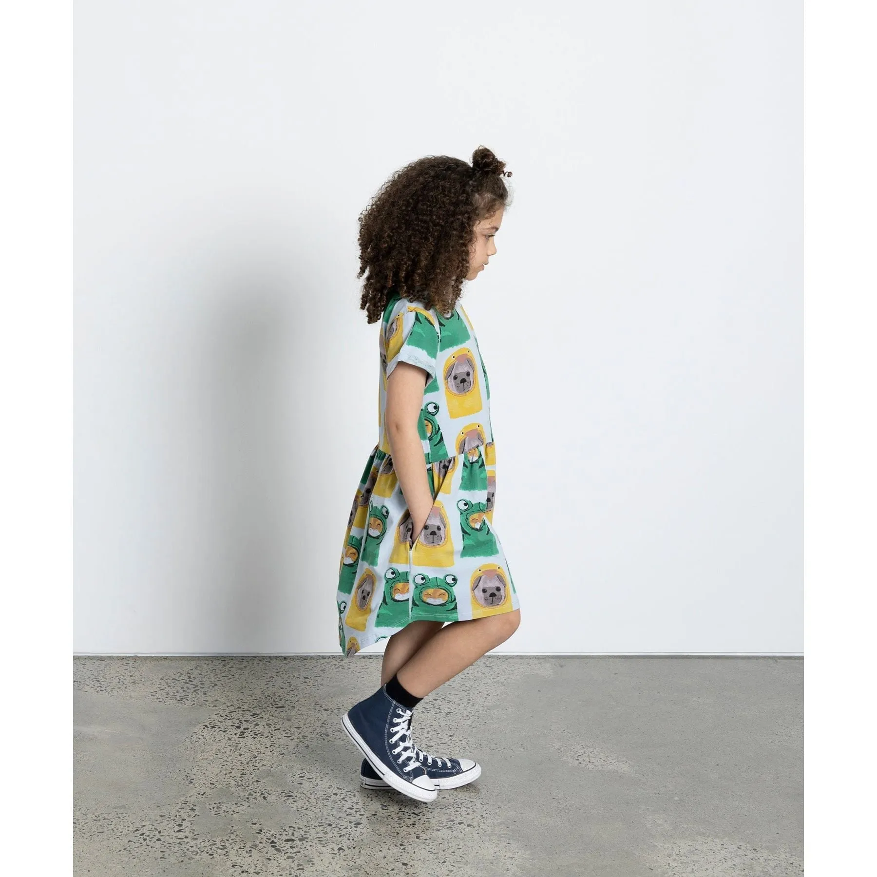 Pets In Disguise Dress - Cornflower