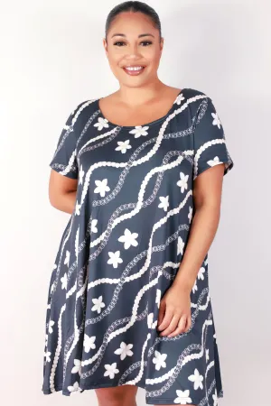 PIKAKE PLUMERIA TRAPEZE DRESS