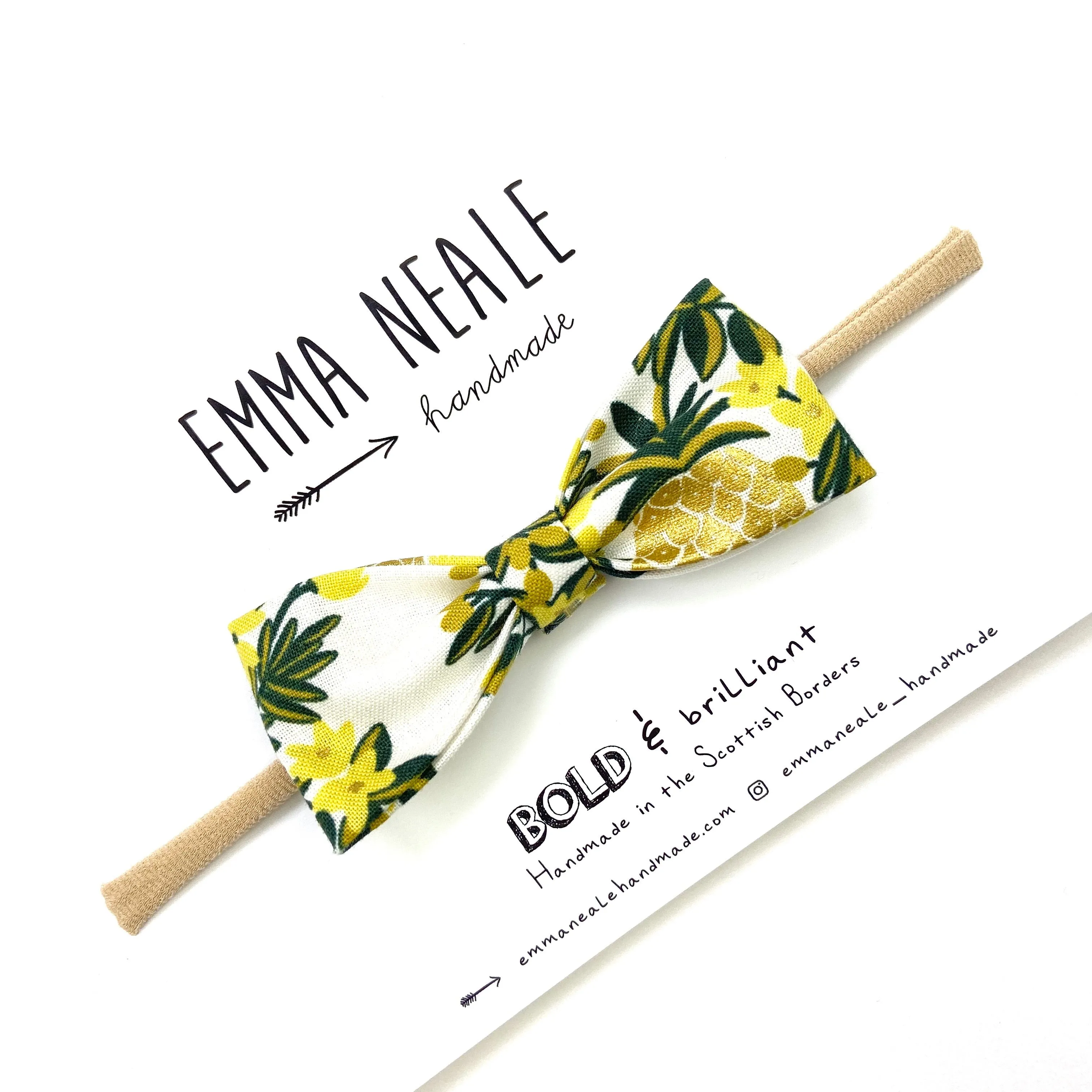 PINEAPPLE VINES RUBY BOW HEADBAND
