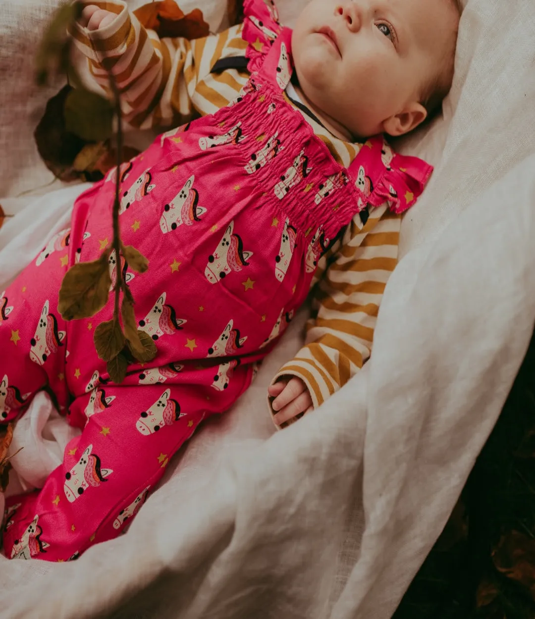 Pink Horse Print Romper