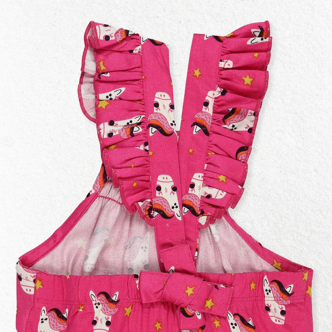Pink Horse Print Romper
