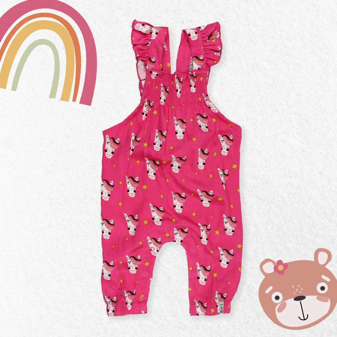 Pink Horse Print Romper
