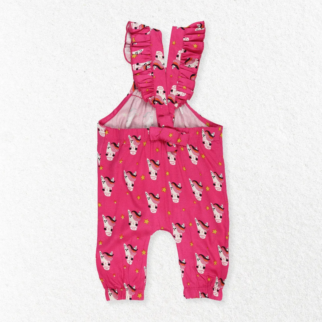 Pink Horse Print Romper