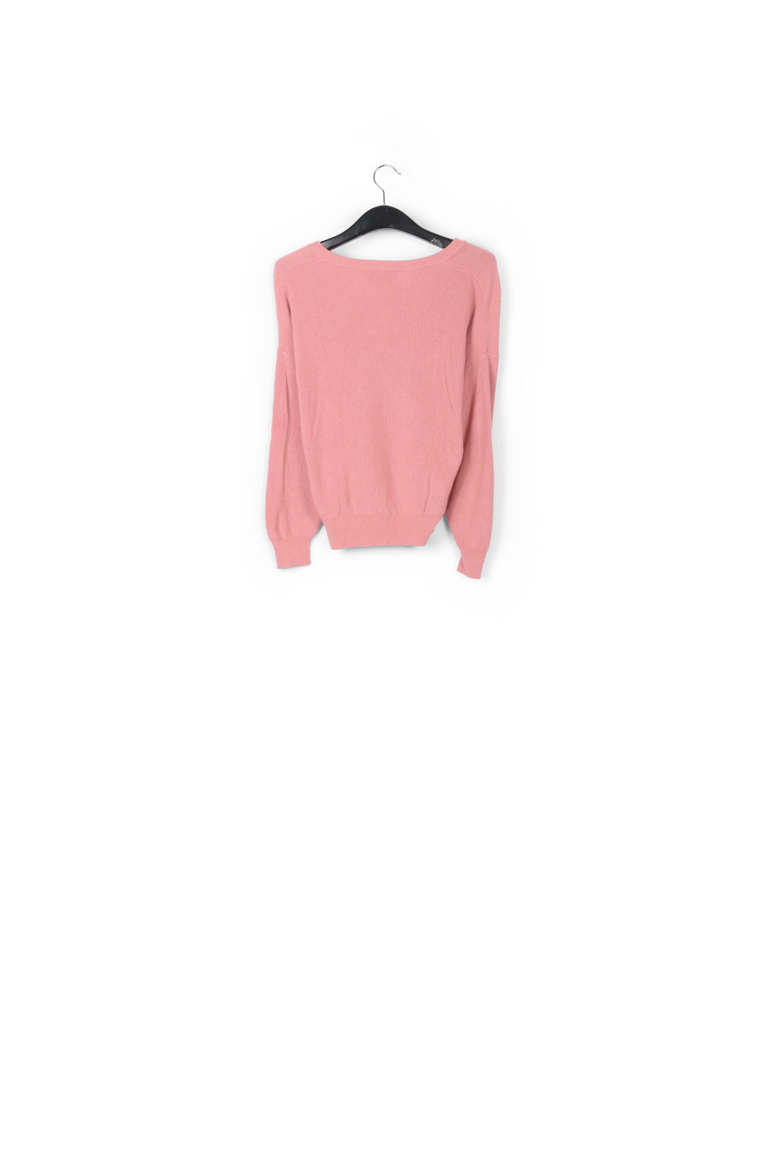 Pink oversized fine-knit sweater