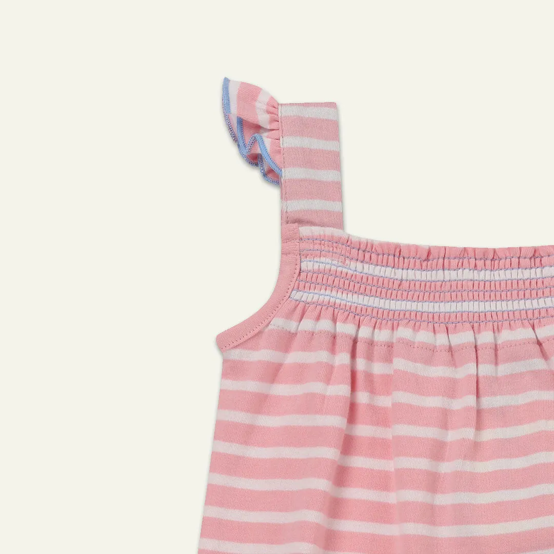 Pink Stripe Print Romper