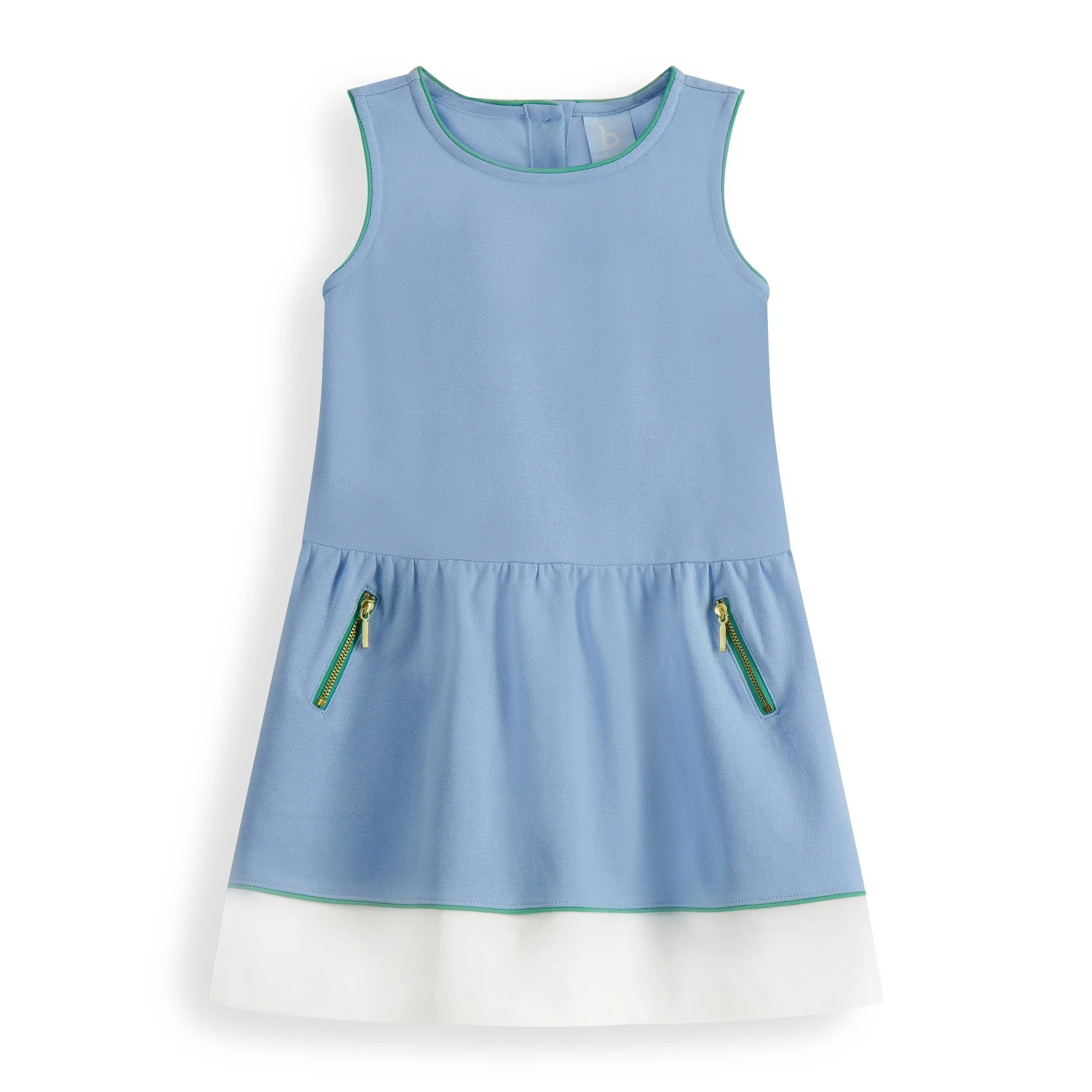 Pique Colorblock Dress -- Blue w/ Green