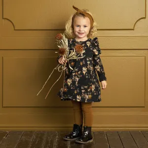Poetry Print Dress with Puff Sleeves - Baby