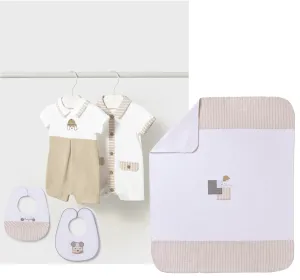 Pre-Order Mayoral 1705 Pack of Two Rompers, Mayoral 9877 Pack of Two Bibs and Mayoral 9861 Blanket