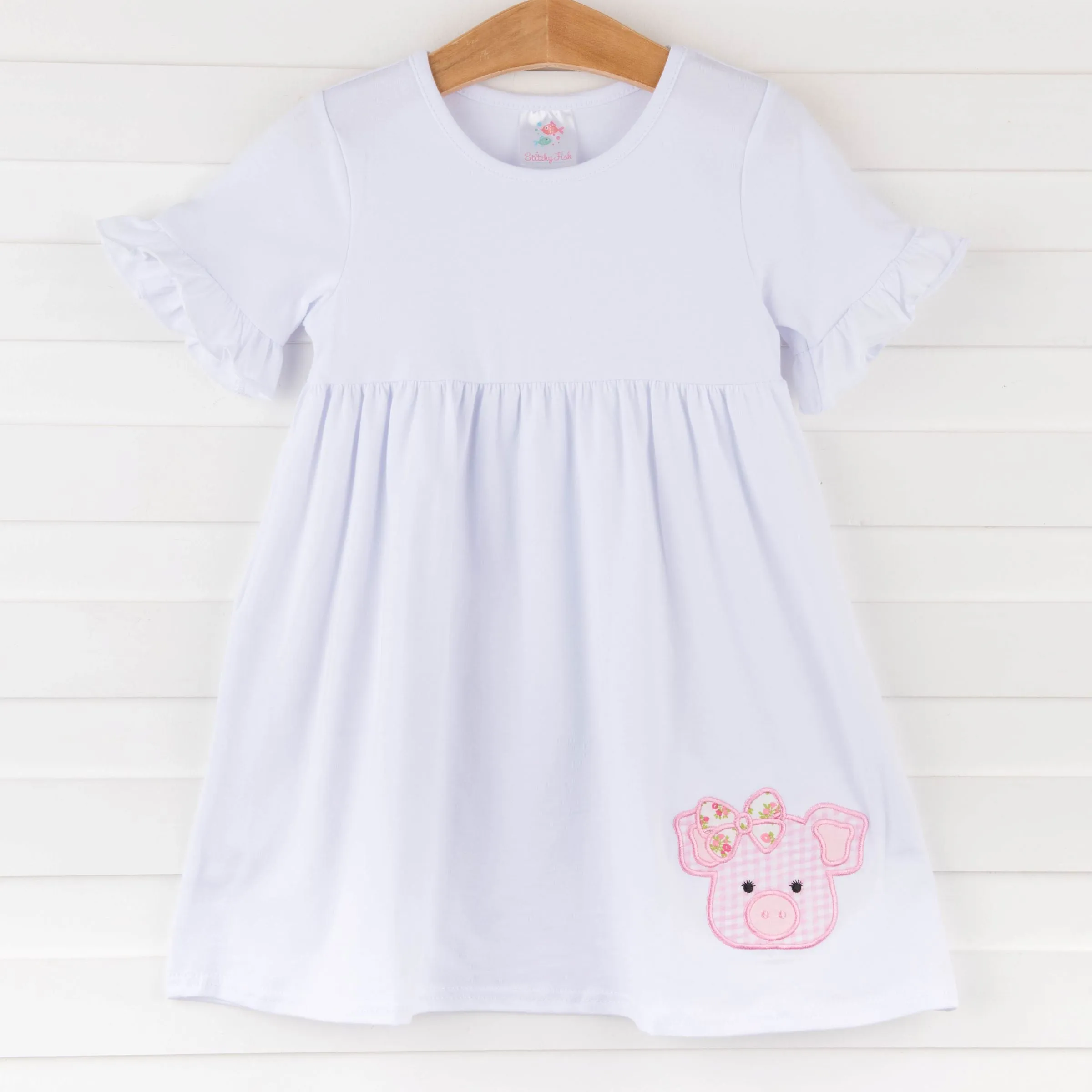 Precious Pig Dress, White