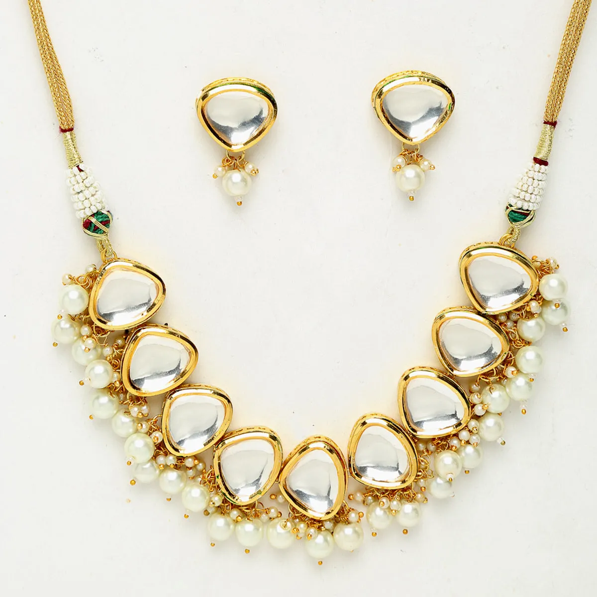 Precious Stones Kundan Choker With Studs