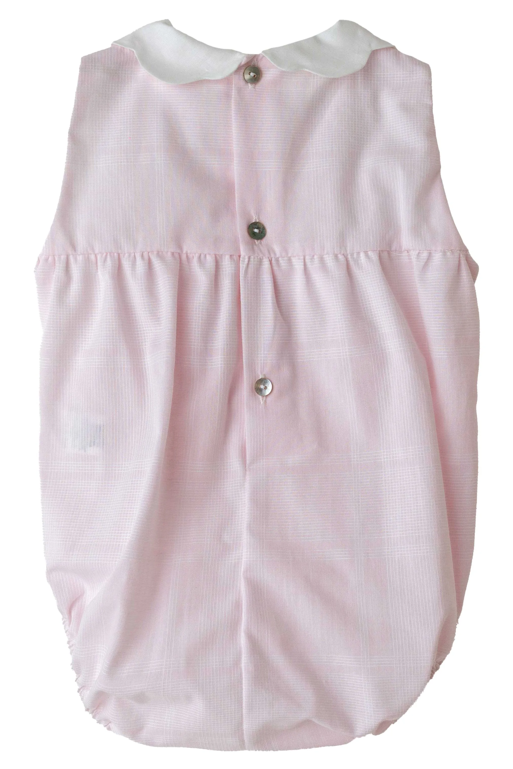 "Edith" Pink Checked Romper