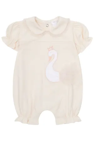 "Isabella" Pale Peach Tulle Swan Romper