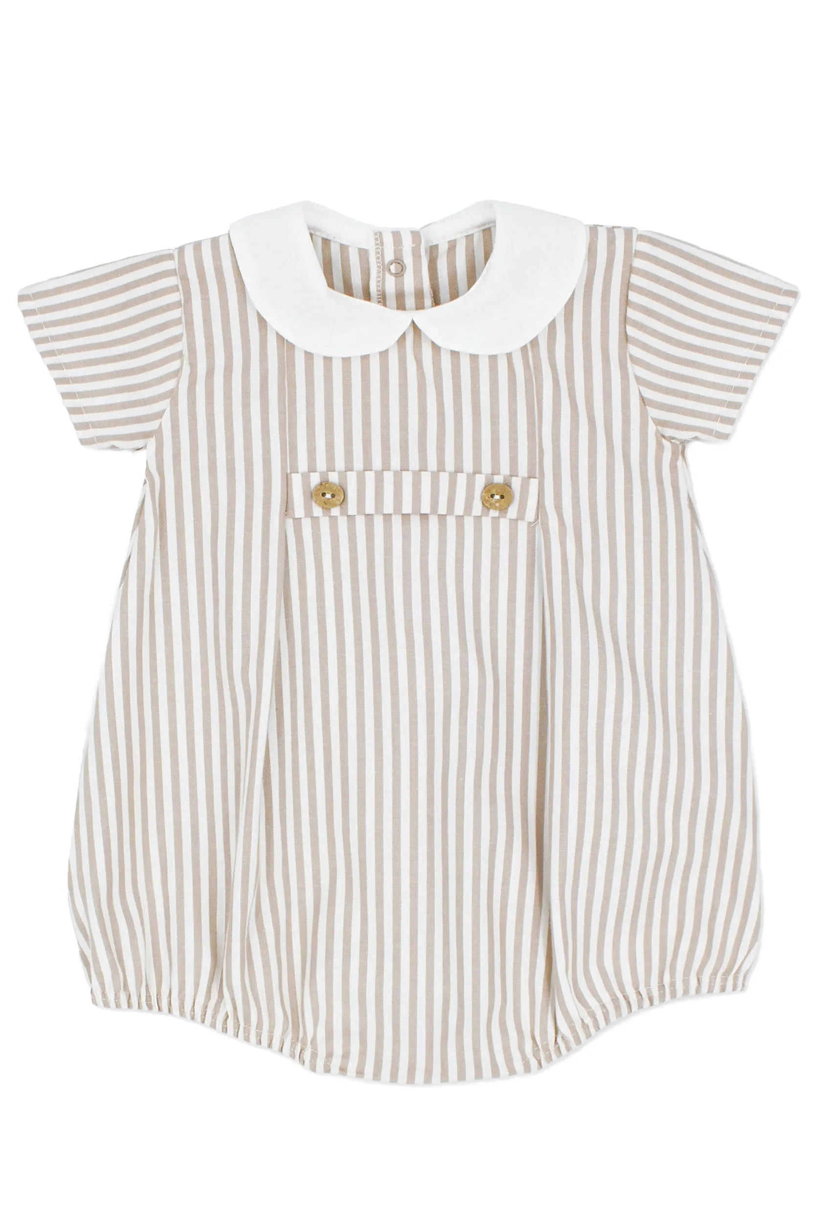 "Joseph" Beige Stripe Romper