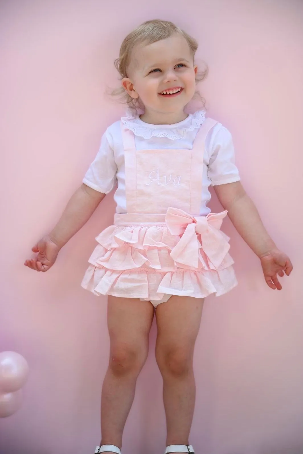 "Lenore" Ruffle Dungaree Romper