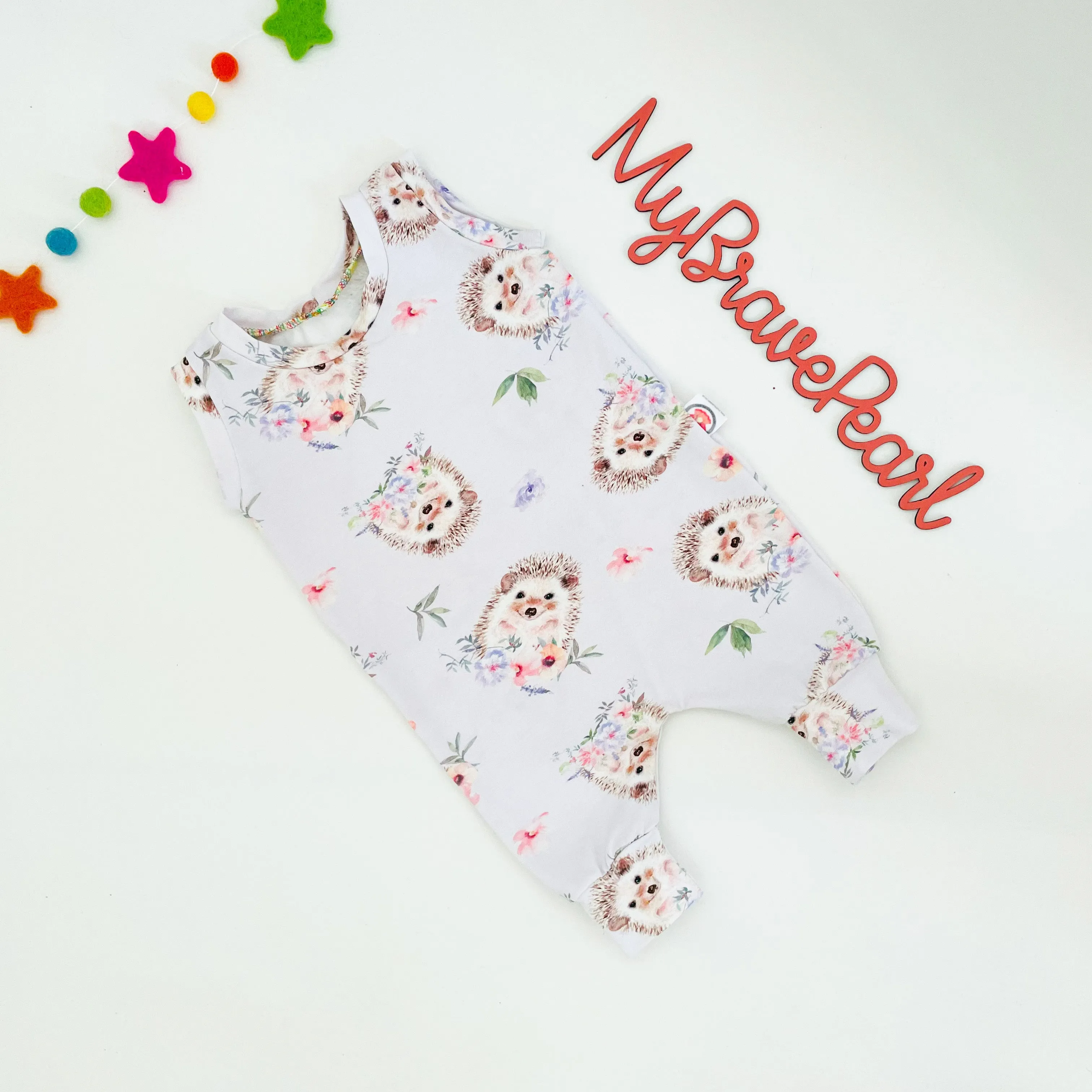 Ready To Ship Newborn Hedgehog Pull On Rompers