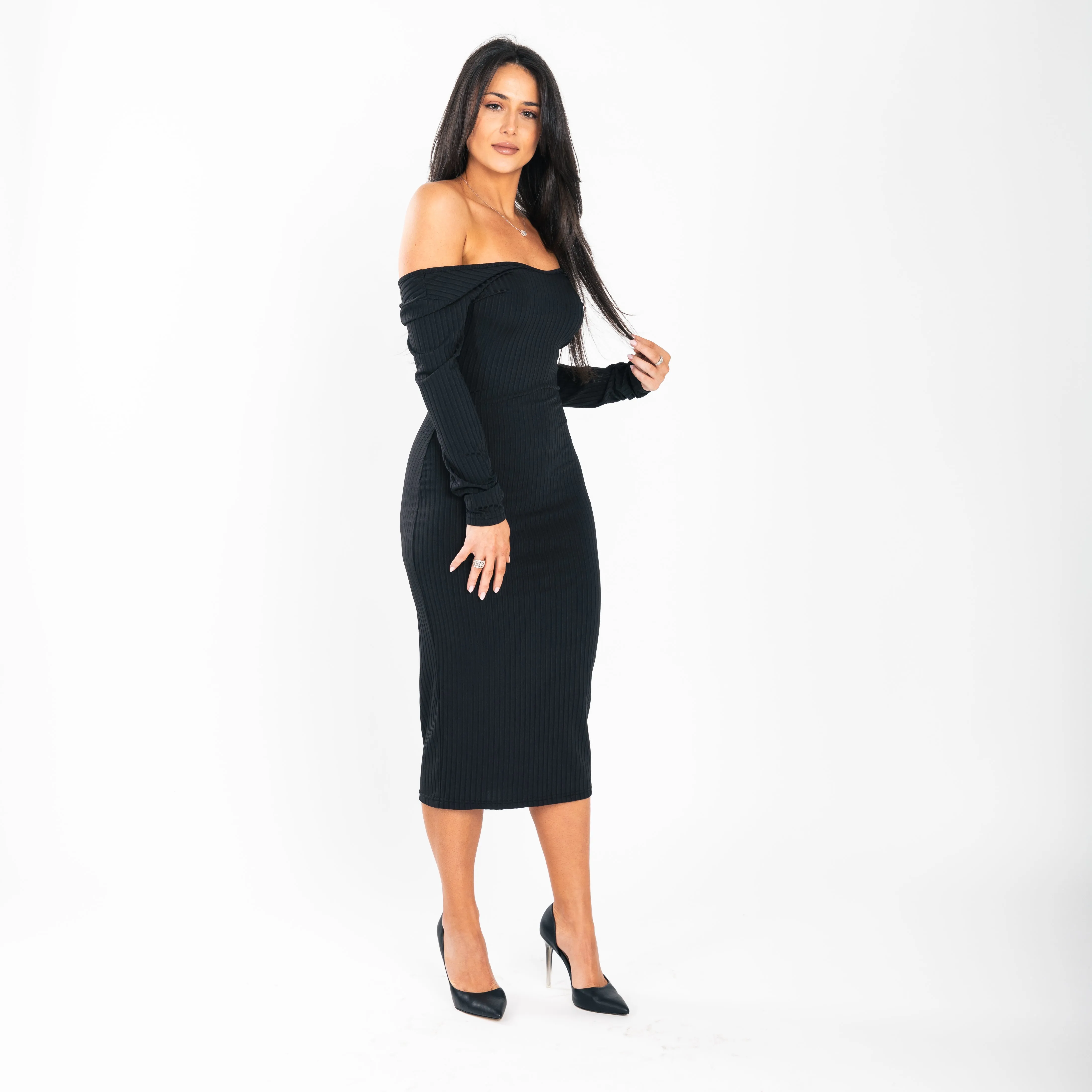 Ribbed Midi Dress