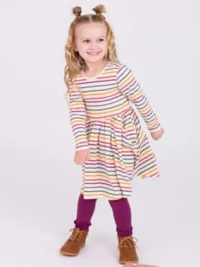 RuffleButts | Knit Long Sleeve Twirl Dress