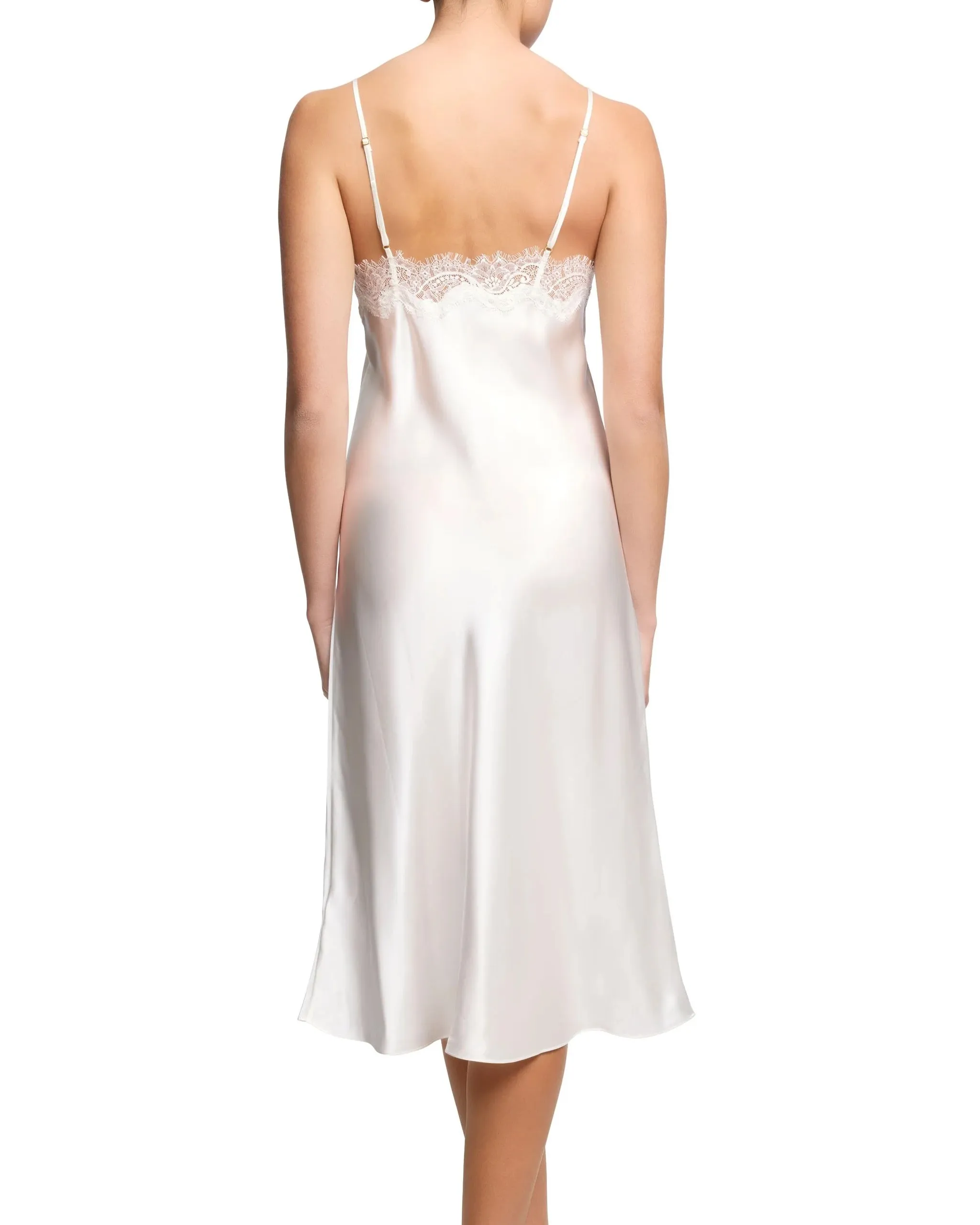 Sainted Sisters - Scarlet Silk Mid Length Chemise - Ivory