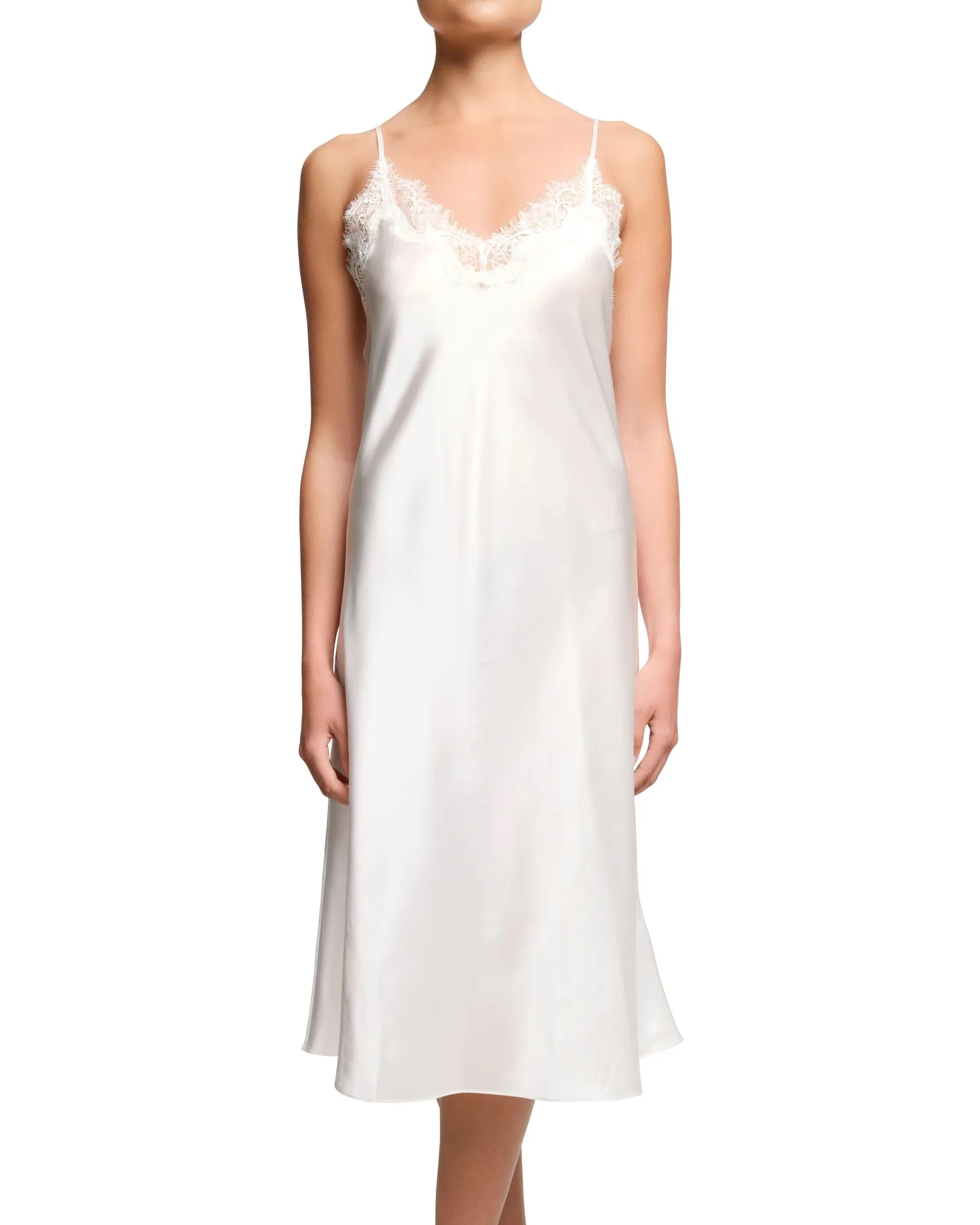Sainted Sisters - Scarlet Silk Mid Length Chemise - Ivory