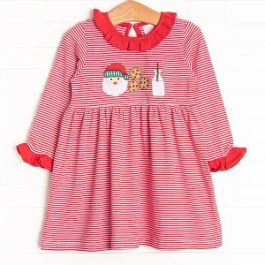 Santa's Treat Trio Applique Dress, Red