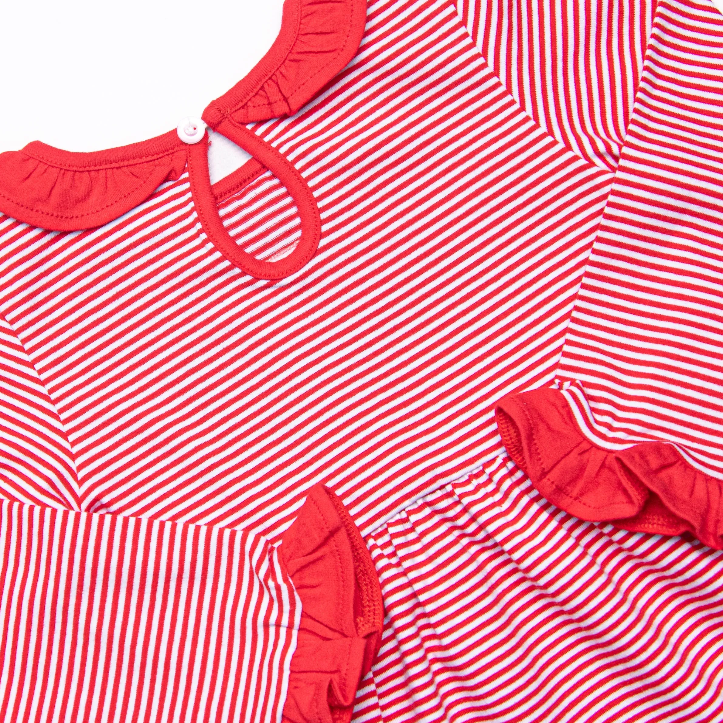 Santa's Treat Trio Applique Dress, Red