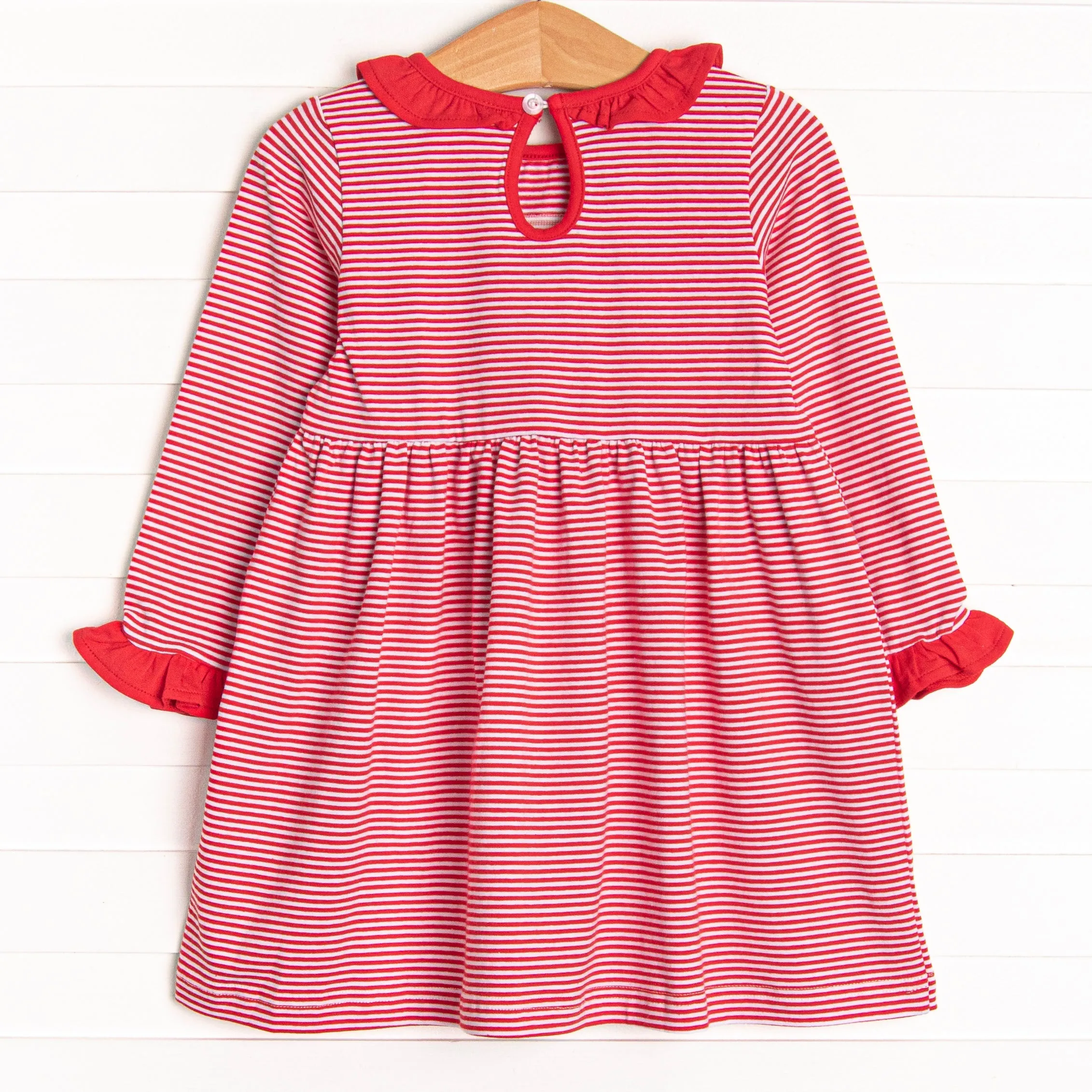 Santa's Treat Trio Applique Dress, Red