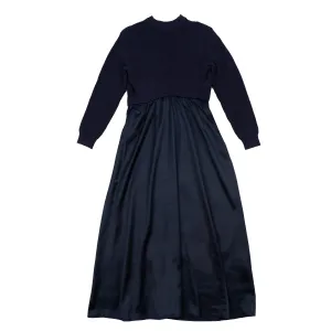 Satin navy knit dress by Jouet