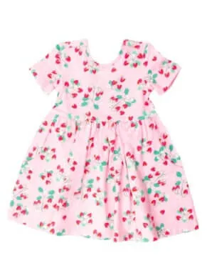 Short Sleeve Knit Twirl Dress | SWEET AS STRAWBERRIES