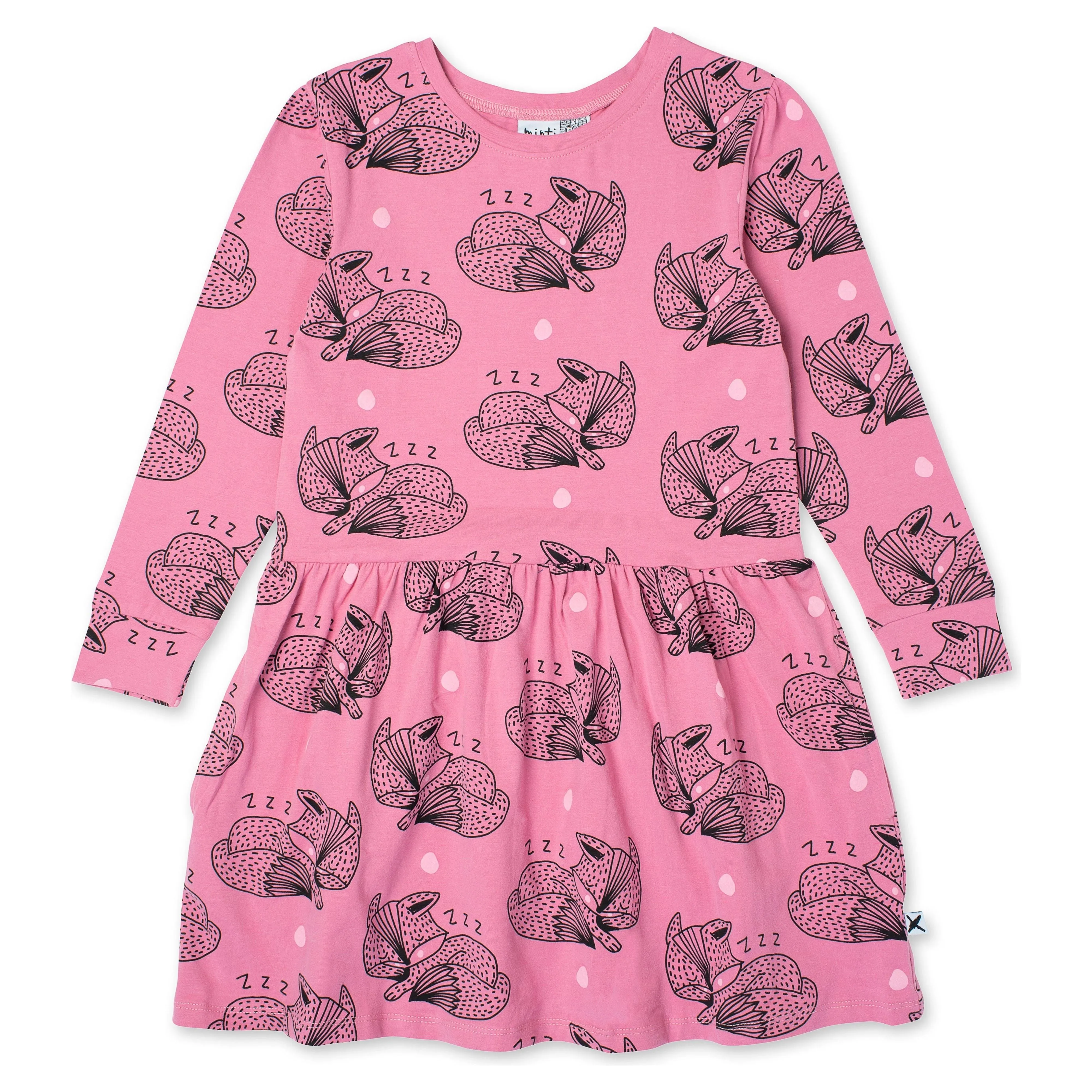Sleepy Fox Dress - Sorbet