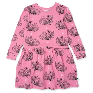 Sleepy Fox Dress - Sorbet