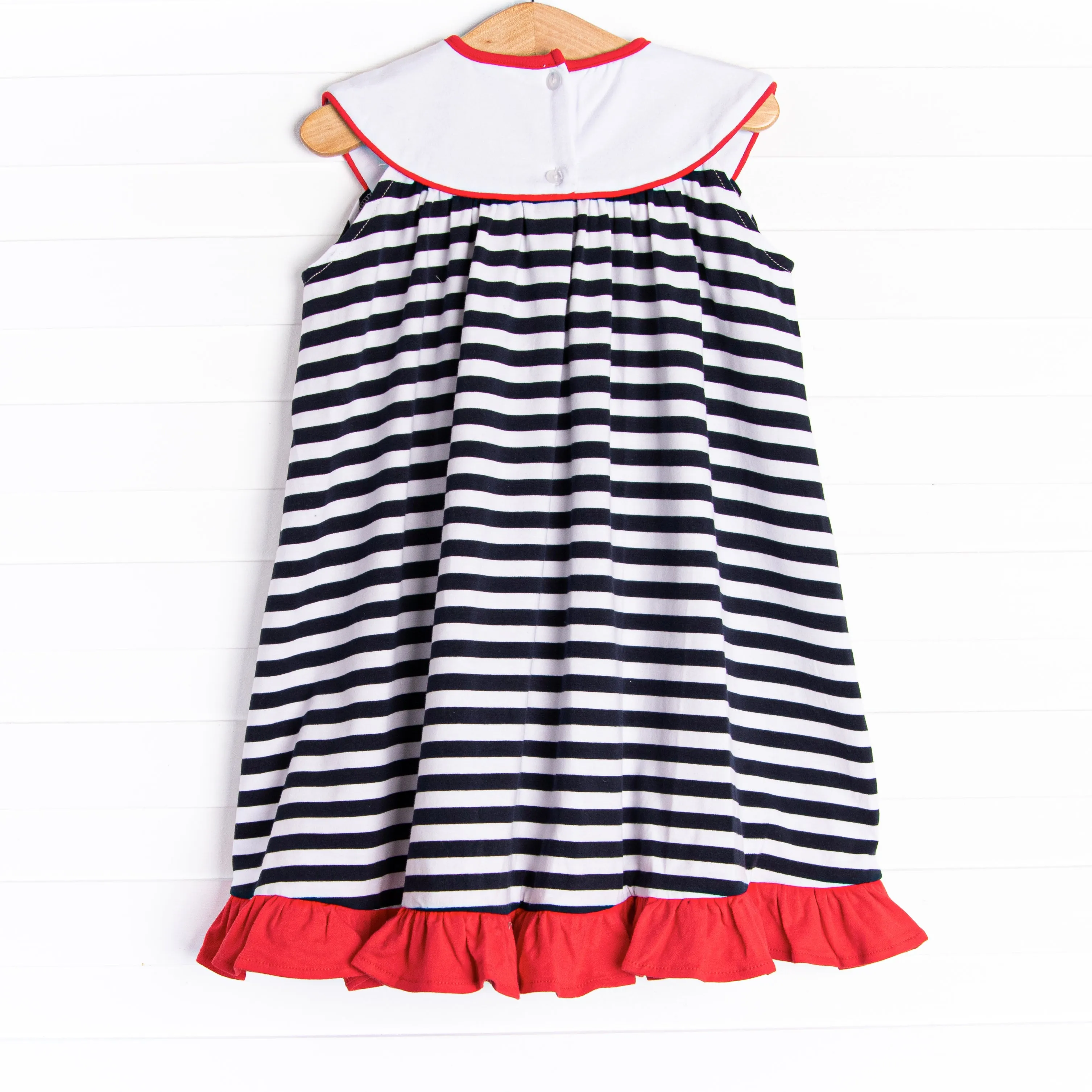 Star Spangled Shuffle Applique Dress, Navy