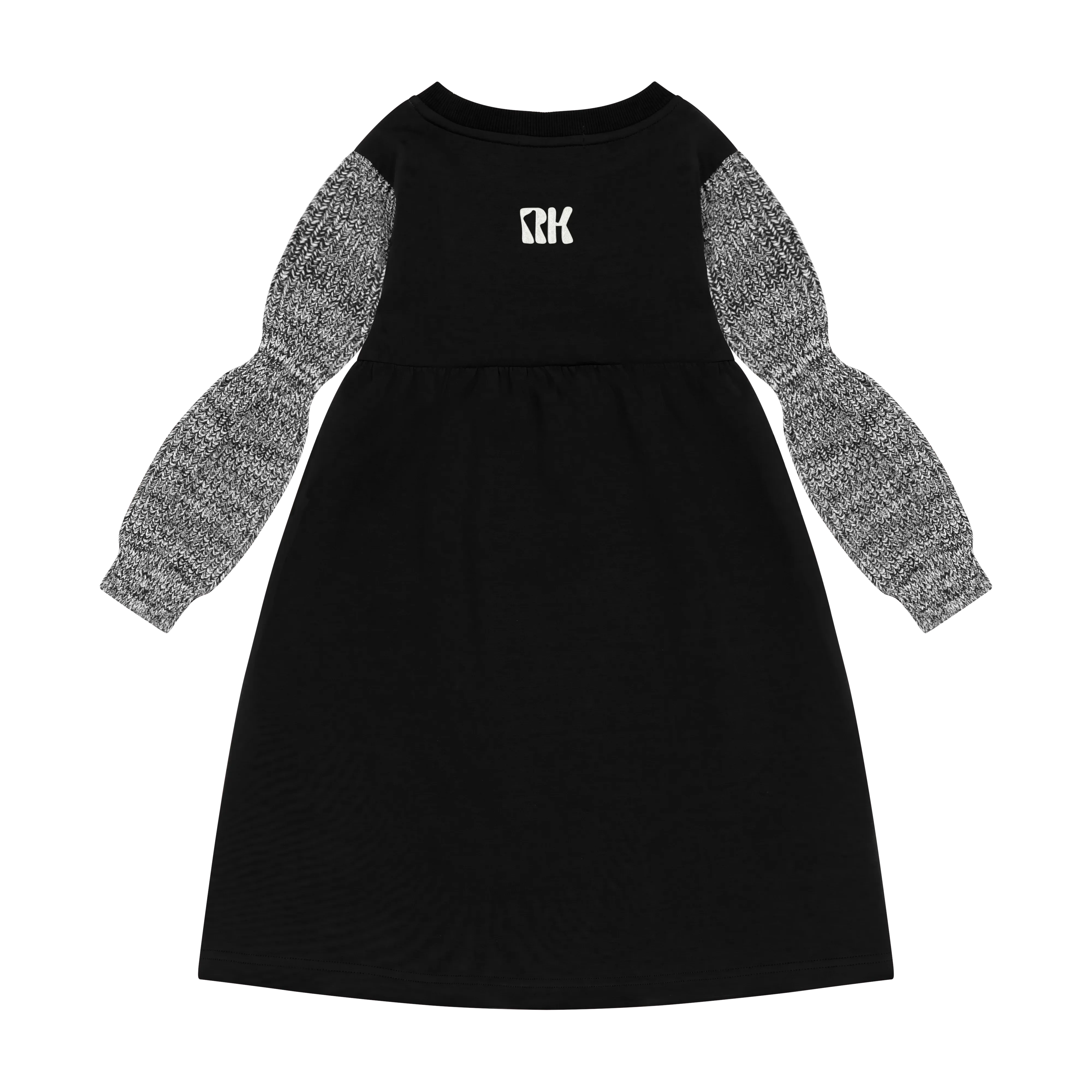 Twirl black scuba knit dress by Retro Kid