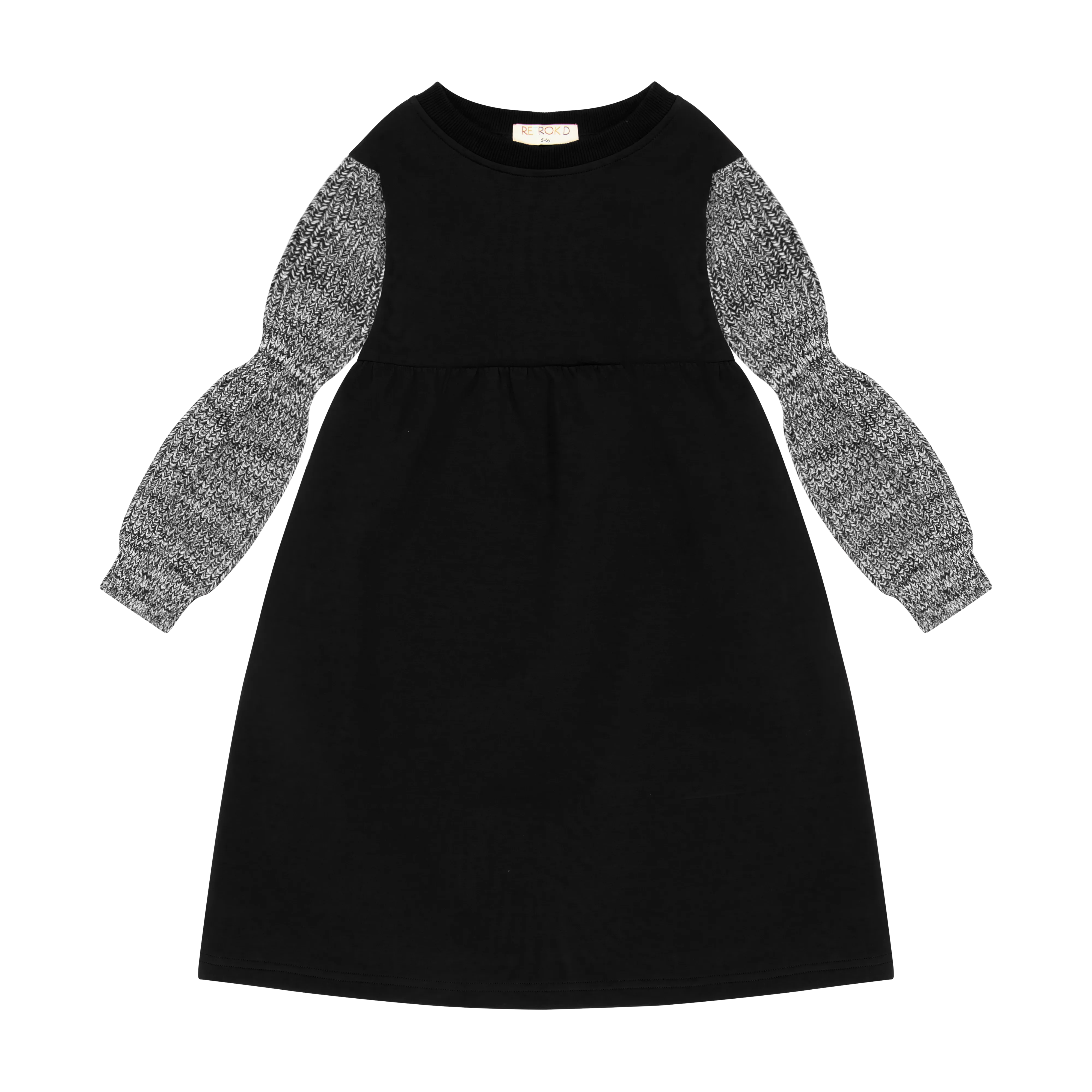 Twirl black scuba knit dress by Retro Kid