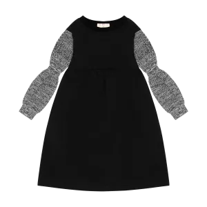 Twirl black scuba knit dress by Retro Kid