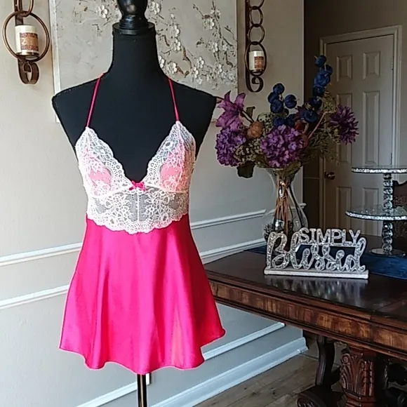 Victoria's Secret Pink Embellished Babydoll Mini Dress. Size S
