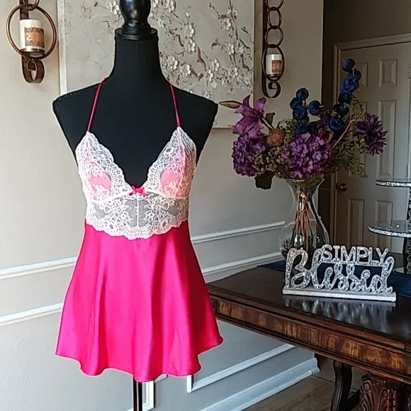 Victoria's Secret Pink Embellished Babydoll Mini Dress. Size S