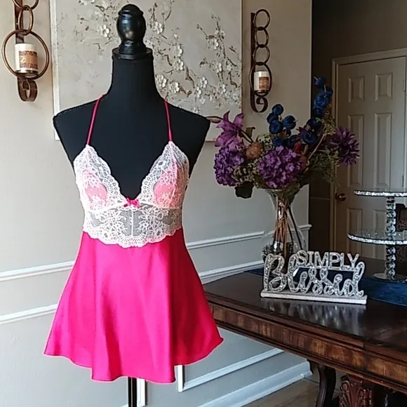 Victoria's Secret Pink Embellished Babydoll Mini Dress. Size S