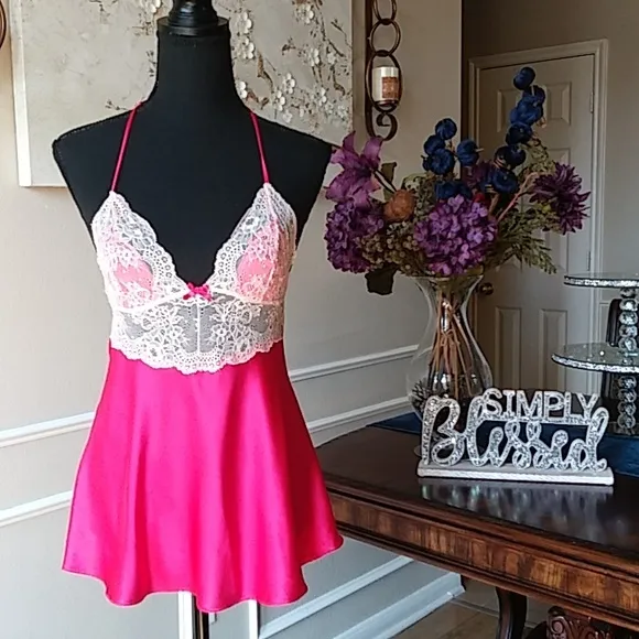 Victoria's Secret Pink Embellished Babydoll Mini Dress. Size S