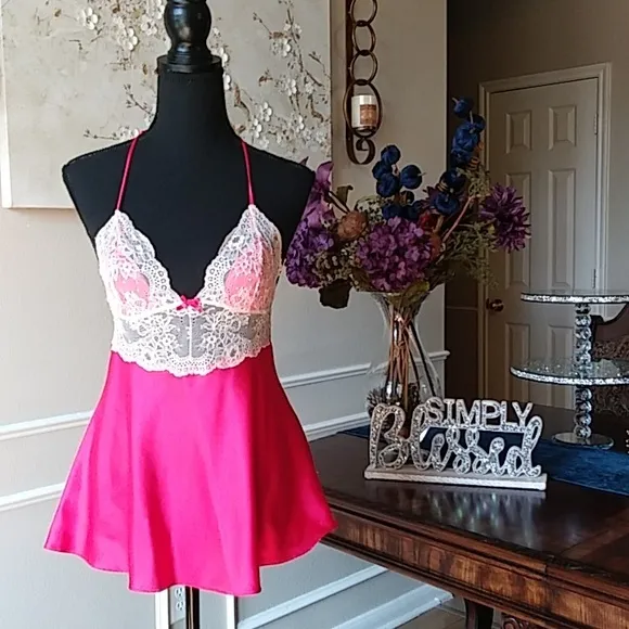 Victoria's Secret Pink Embellished Babydoll Mini Dress. Size S